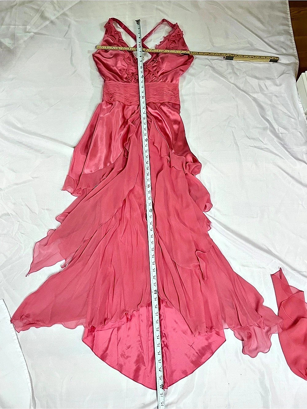 Dolce Jovanni Silk Maxi Dress in Pink Size 8